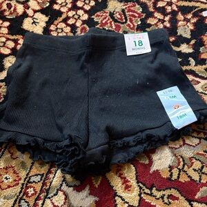 Black Ruffled Kids Shorts
